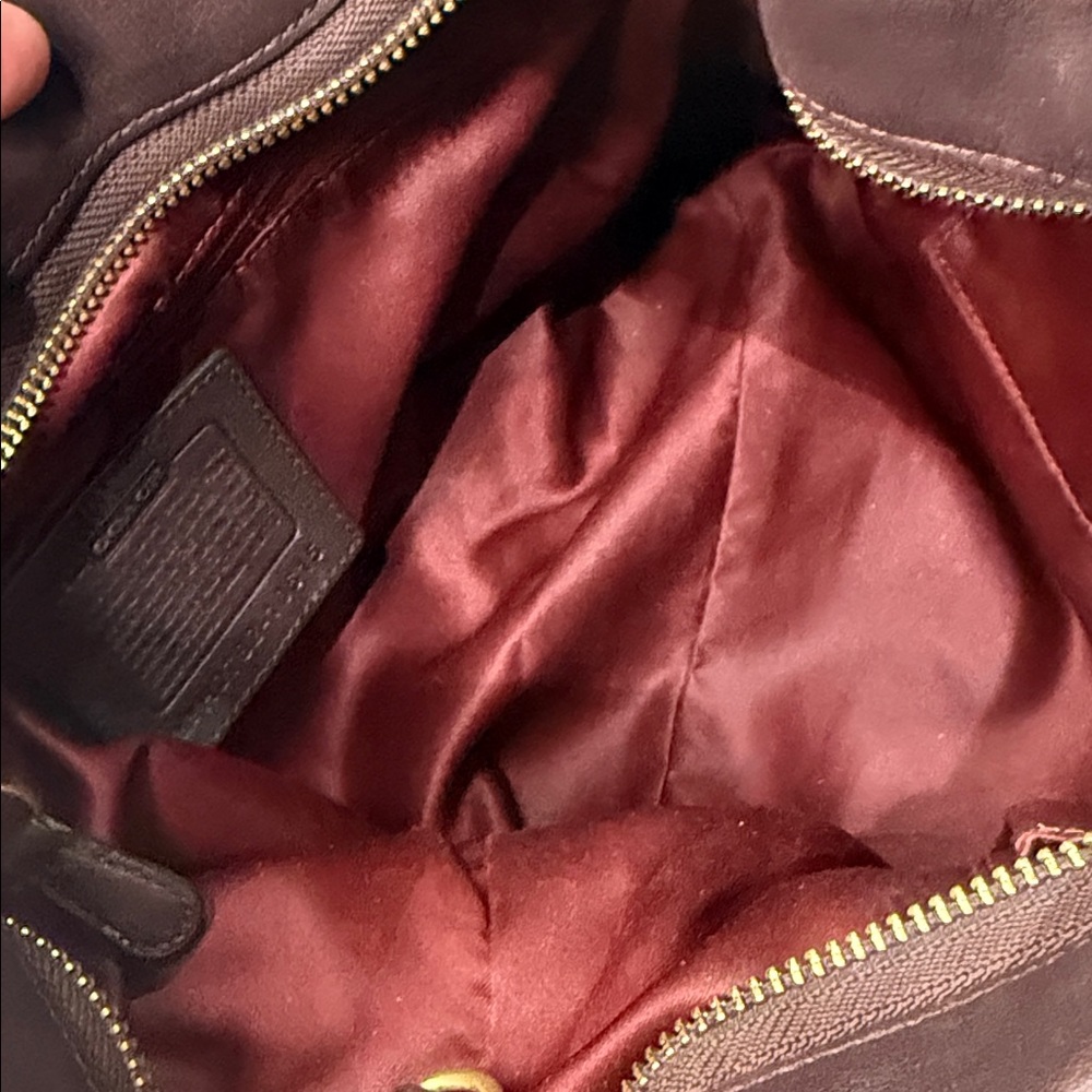 Coach Chocolate Leather Shoulder Bag with Gold Hardware - Picture 11 of 11